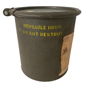 Vietnam era metal drum reusable MS24347-43 aircraft equipment tag 1960